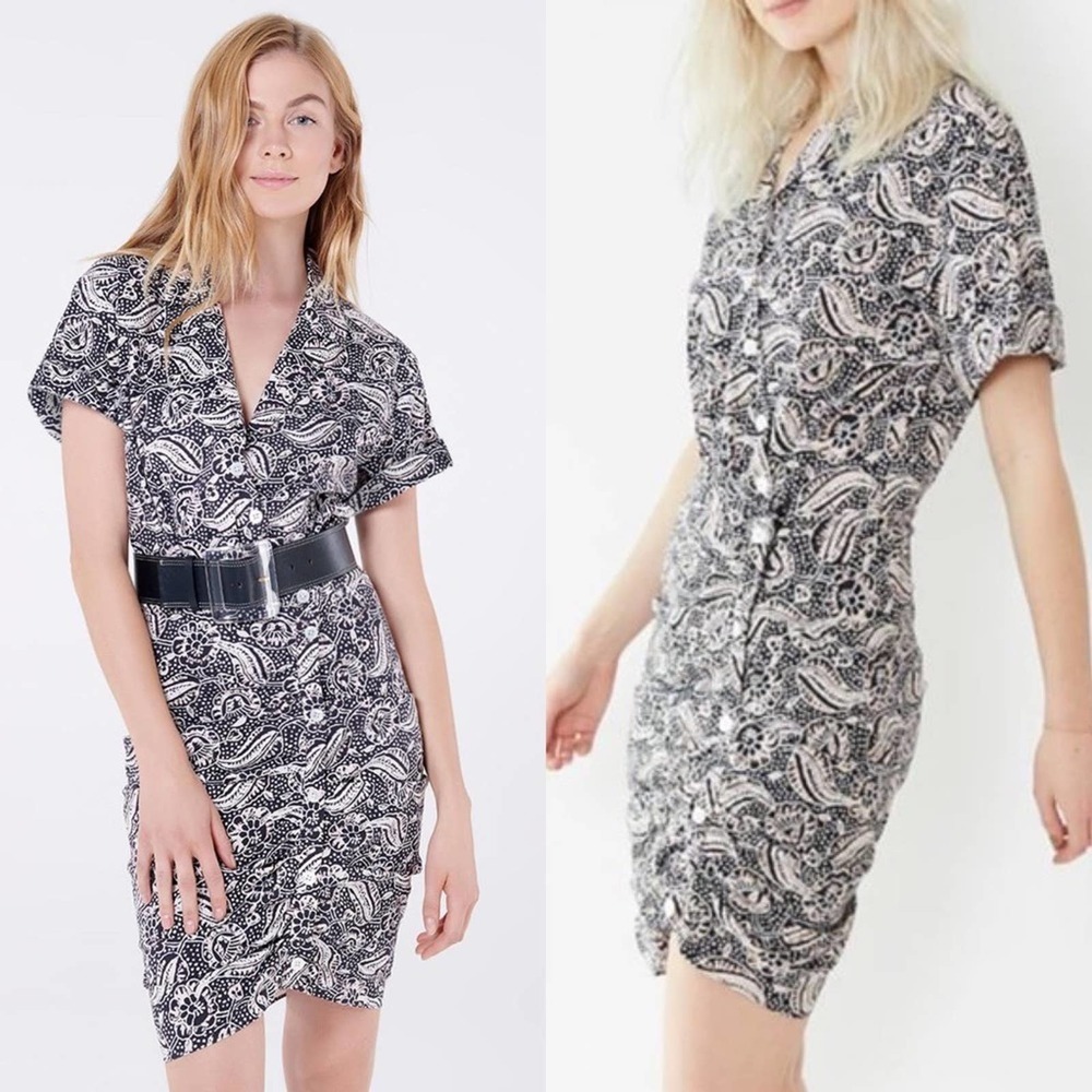 Veronica Beard Bria ruched‎ paisley body con dress
